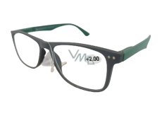 Berkeley Dioptrické okuliare na čítanie +2 plastové šedé, zelené rámiky 1 kus MC2268