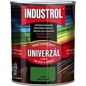 Industrol S2013 univerzál lesk vrchná farba na kov a drevo, 5149 zeleň svetlá, 750 ml
