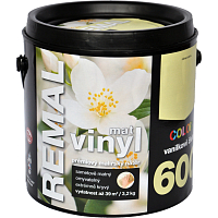 REMAL Vinyl Color mat umývateľná farba na stenu, 600 vanilková žltá, 3,2 kg