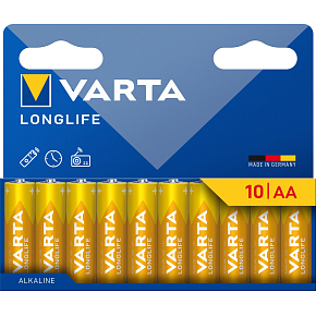 Varta Longlife AA alkalické batérie, 10 ks
