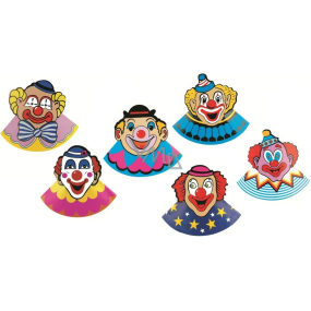 Klobúčik karnevalový s klaunom 6 kusov v balení