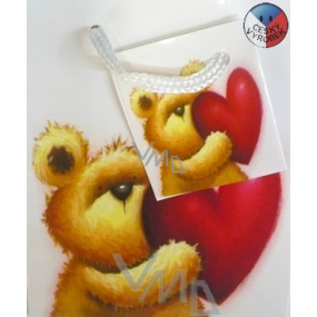 Nekupto Darčeková papierová taška 14 x 11 x 6,5 cm Macko 1 kus 329 02