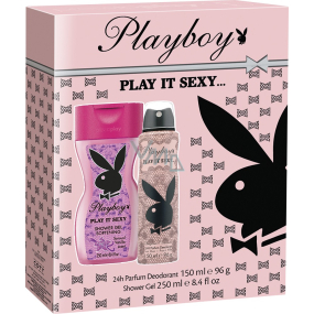 Playboy Play It Sexy dezodorant sprej pre ženy 150 ml + sprchový gél 250 ml, kozmetická sada