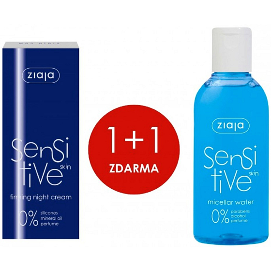 Ziaja Sensitive nočný krém 50 ml + Sensitive micelárna voda 200 ml, duopack
