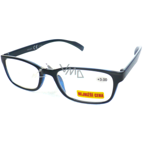 Berkeley Čítacie dioptrické okuliare +3,0 čierno tmavo modré 1 kus ER4050