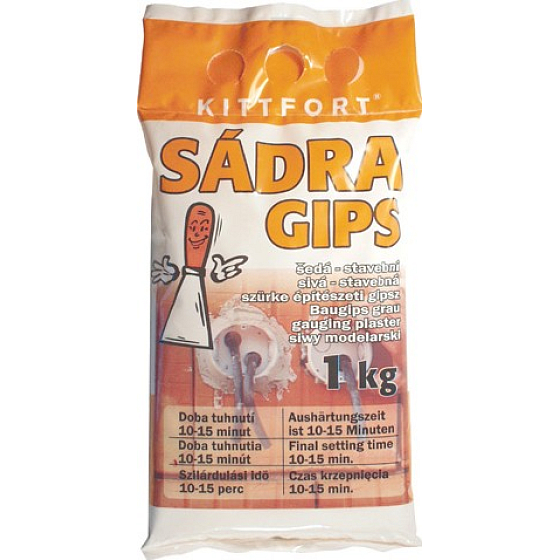 Kittfort Sadra Gips sivá - stavebná 1 kg