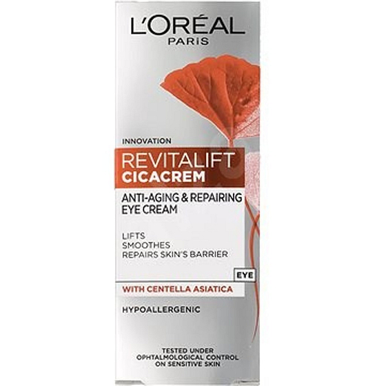 Loreal Paris Revitalift Cica Cream očný krém proti starnutiu, redukciu vrások a spevnenie pleti 15 ml