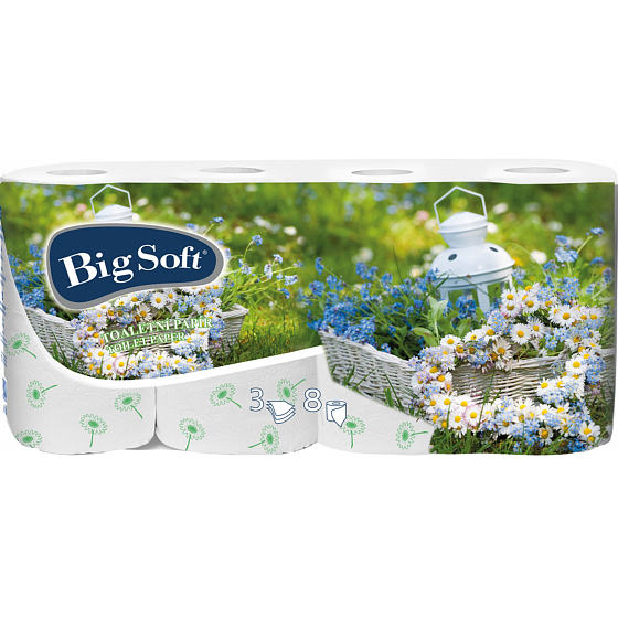 Big Soft Jar toaletný papier s potlačou 3 vrstvový 8 kusov