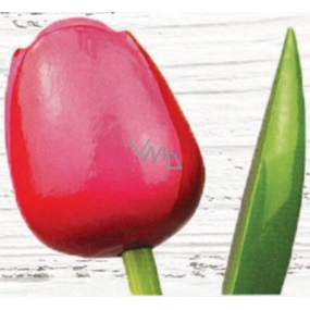 Bohemia Gifts Drevený tulipán ružovo-červený 34 cm