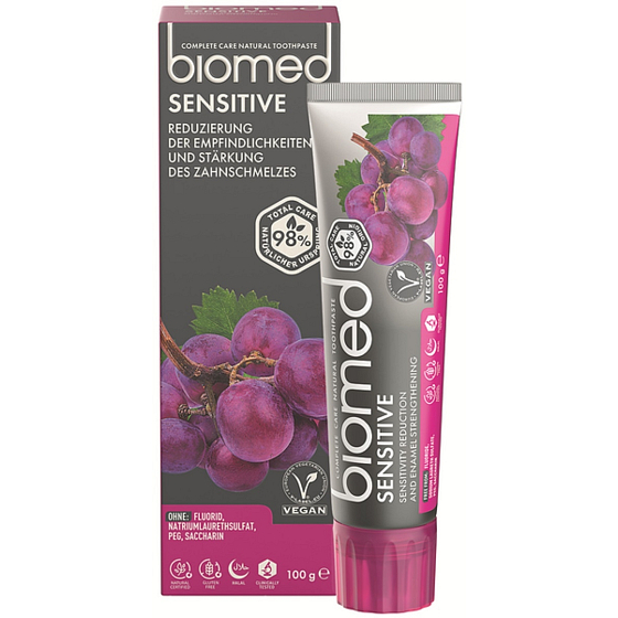 Biomed Sensitive prírodný extrakt z hroznových jadier zubná pasta pre citlivé zuby 100 g