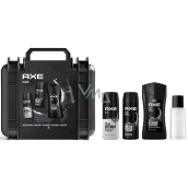 Axe Black 3v1 sprchový gel 400 ml + dezodorant sprej 150 ml + antiperspirant sprej 150 ml + voda po holení 100 ml + kufrík, kozmetická sada pre mužov