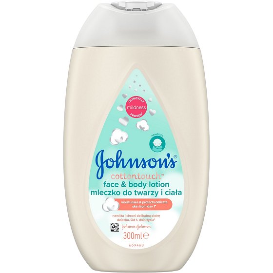 Johnson & Johnson Baby Cottontouch telové a pleťové mlieko pre deti 300 ml