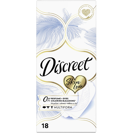 Discreet Skin Love slip multiform slip intimné vložky bez parfumu na každodenné použitie 18 ks