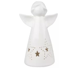 Porcelánový anjel s hviezdou s LED svetlom 16 cm