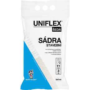 Uniflex sadra šedá, stavebná, 3 kg Uniflex sadra šedá, stavebná, 3 kg