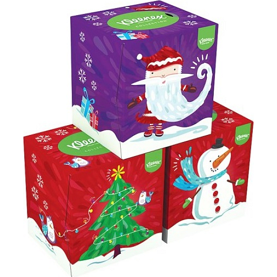 Kleenex Collection hygienické papierové vreckovky 3 vrstvy box 20 x 20 cm 56 kusov