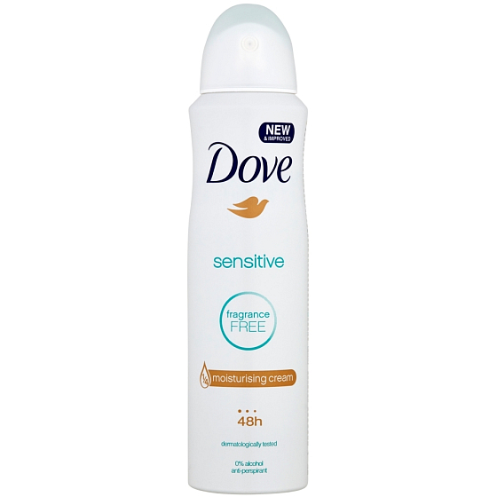Dove Sensitive antiperspirant dezodorant sprej pre ženy 150 ml