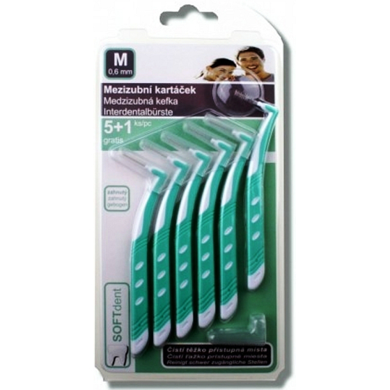 Soft Dent medzizubná kefka zahnutý M 0,6 mm 6 kusov