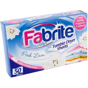 Fabrite Fresh Linen vône do sušičky obrúsky 50 kusov