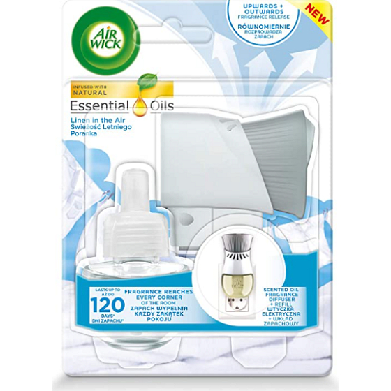 Air Wick Life Scents Linen in the air - Bielizeň v vánku elektrický osviežovač vzduchu komplet 19 ml