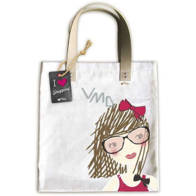 Ditipo Dievča s mašľou módnou textilná taška 35 x 38 cm