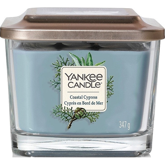 Yankee Candle Coastal Cypress - Pobrežná cyprus sójová vonná sviečka Elevation strednej sklo 3 knôty 347 g