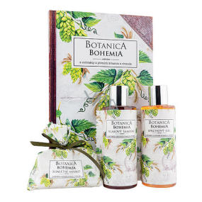 Bohemia Gifts Botanica Chmeľ a obilniny sprchový gél 200 ml + šampón 200 ml + mydlo 100 g, kniha kozmetická sada