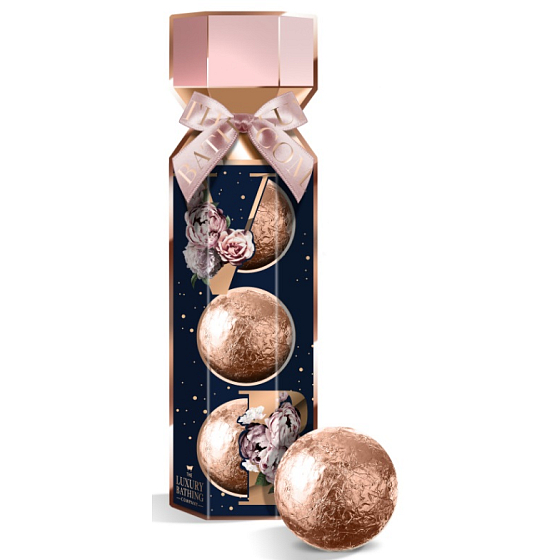 Grace Cole Velvet Rose & Peony šumivé gule do kúpeľa 3 x 100 g, kozmetická sada pre ženy