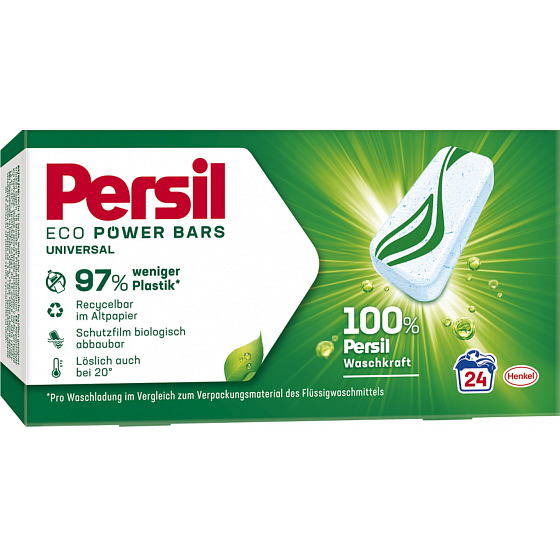 Persil Eco Power Bars Univerzálne kapsuly na pranie farebnej, bielej a čiernej bielizne 24 dávok