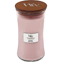 WoodWick Rosewood - sviečka s vôňou ružového dreva s dreveným knôtom a skleneným viečkom veľká 609 g
