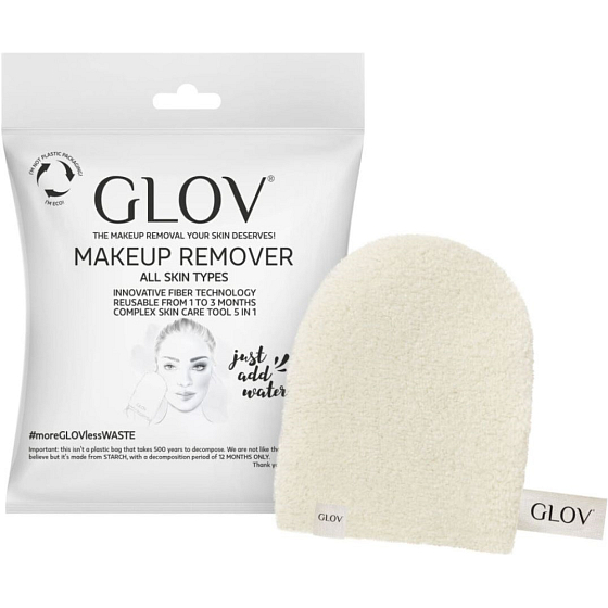 Glov On-The-Go Eco Ivory Makeup Remover Rukavice na odstraňovanie make-upu len s vodou 1 ks