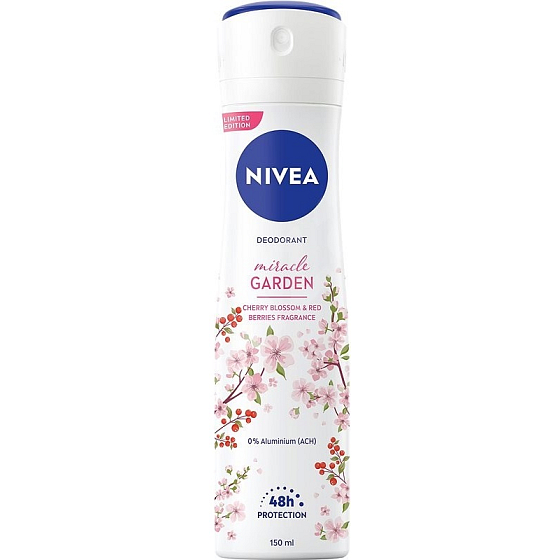 Nivea Miracle Garden Cherry Blossom & Red Berries 48h antiperspirant deodorant v spreji pre ženy 150 ml