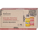 Saloos Magic of Relaxation Erotica Massage Oil 20 ml + Rose Body and Massage Oil 20 ml + Relax Body and Massage Oil 20 ml + Lavender Body and Massage Oil 20 ml + Nine Flowers Body and Massage Oil 20 ml, kozmetická sada pre ženy