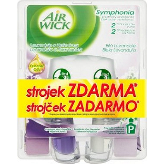 Air Wick Symphonia Biela levandule a Harmanček elektrický osviežovač 2x10 ml + strojček