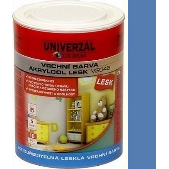Colorlak Akrylcol Mat V2045 vodouriediteľná matná vrchná farba Modrá ľadová 0,6 l
