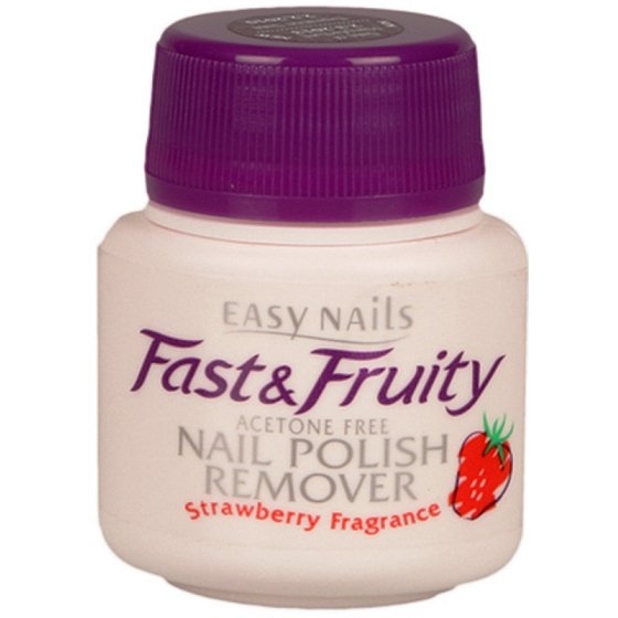 Easy Nails Fast & Fruity odlakovač na nechty s hubkou Jahoda 50 ml