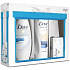 Dove Gentle Exfoliating vyživujúce sprchový gél 250 ml + Essential Nourishment telové mlieko 250 ml + Gentle Exfoliating toaletné mydlo 100 g, kozmetická sada
