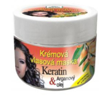 Bione Cosmetics Keratín & Arganový olej krémová vlasová maska pre všetky typy vlasov 260 ml