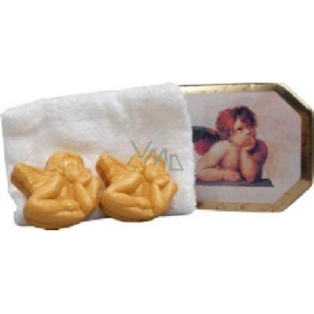 Kappus Anjel luxusné mydlo s prírodnými olejmi + žinka darčekové balenie v dóze 2 x 100 g