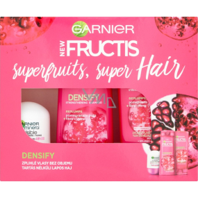 Garnier Fructis Densify posilňujúci šampón na vlasy 250 ml + balzam 200 ml + Invisible Black White Colors dezodorant roll-on pre ženy 50 ml, kozmetická sada