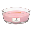 Woodwick Rose - Ruža vonná sviečka s dreveným širokým knôtom a viečkom sklo loď 453 g