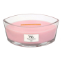 Woodwick Rose - Ruža vonná sviečka s dreveným širokým knôtom a viečkom sklo loď 453 g
