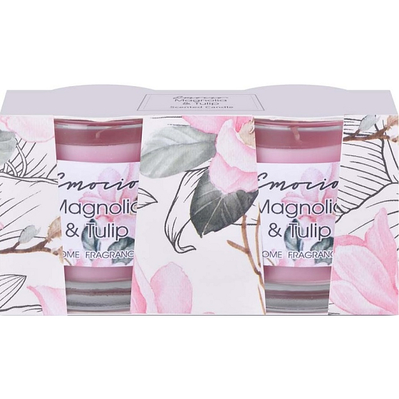 Emóciám Magnolia & Tulip - Magnólia a tulipán vonná sviečka sklo 50 x 63 mm 2 kusy v krabičke