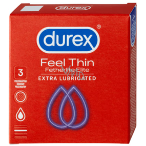 Durex Feel Thin Fetherlite Elite Extra Lubricated kondóm, nominálna šírka 56 mm 3 kusy