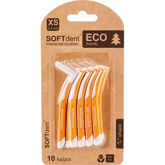 Soft Dent Eco medzizubná kefka zakrivená XS 0,4 mm 10 kusov