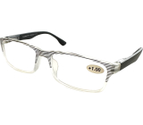 Berkeley Dioptrické okuliare na čítanie +1,0 plastové priehľadné, čierne pruhy 1 kus MC2248