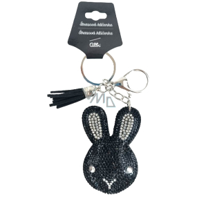 Albi Štrasový prívesok na kľúče čierny zajačik