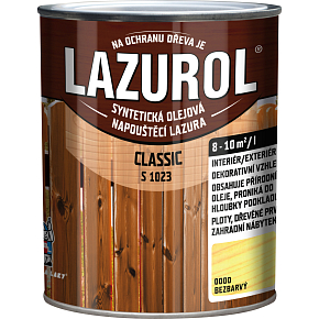 Lazurol Classic S1023 tenkovrstvá lazúra na drevo s obsahom olejov, 0000 bezbarvý, 750 ml