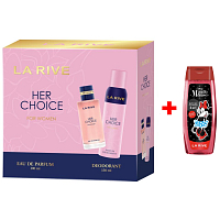 LA RIVE HER CHOICE parfémovaná voda 100 ml + deodorant sprej 150 ml, darčeková sada pre ženy + Sprchový gél La Rive 2v1 Minie 250 ml NAVÍC
