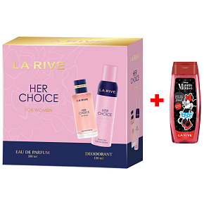 LA RIVE HER CHOICE parfémovaná voda 100 ml + deodorant sprej 150 ml, darčeková sada pre ženy + Sprchový gél La Rive 2v1 Minie 250 ml NAVÍC